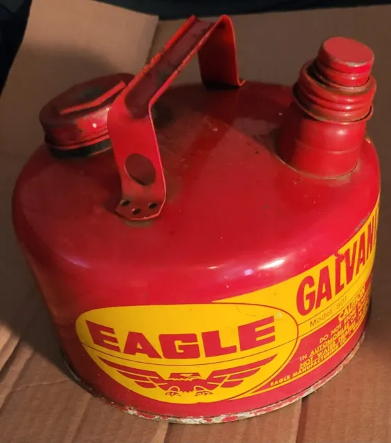 Eagle Model 501 The Gasser 1 Us Gallon Galvanized Gas Can Yellow ⭐️Vintage⭐️