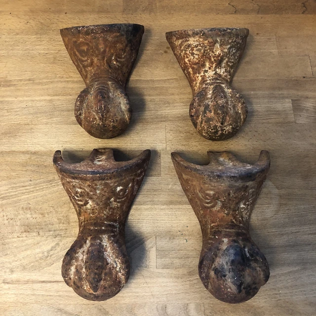 4 Antique Cast Iron Claw Foot Tub Bathtub Legs Bird Claw ~ For Restoration