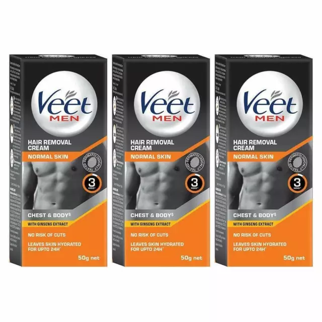 Crème dépilatoire Veet pour hommes, peau normale - 50 g chacune (paquet de 3)