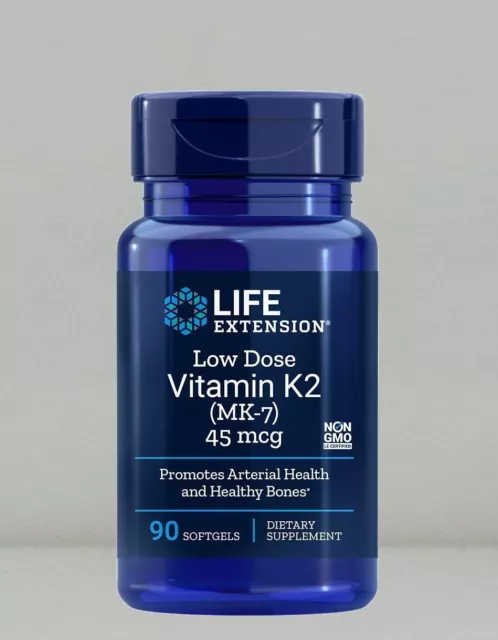 Low-Dose Vitamin K2 Menaquinone -7 by Life Extension, 90 softgels 3 pack