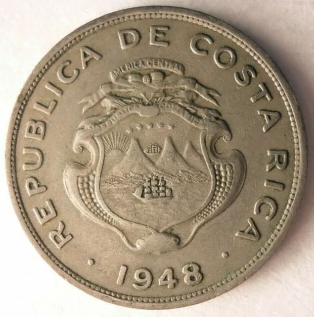1948 Costa Rica 50 CENTIMOS - Collectible Coin Bin A