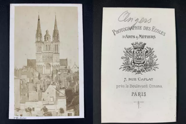 P. Mugnier, France, Angers, La cathédrale Saint-Maurice. Vintage cdv albumen pri