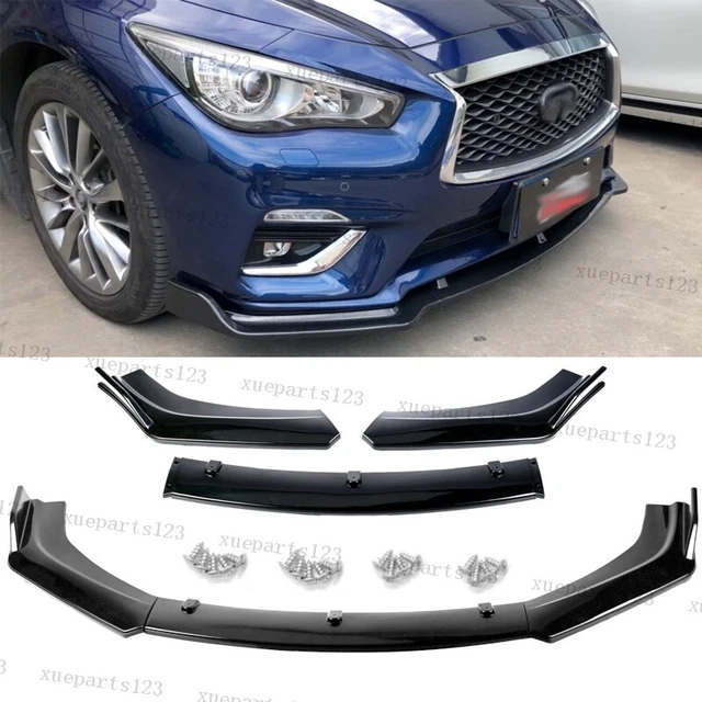Glossy Black For Infiniti G37 G35 Sedan Front Bumper Lip Chin Splitter w/screws
