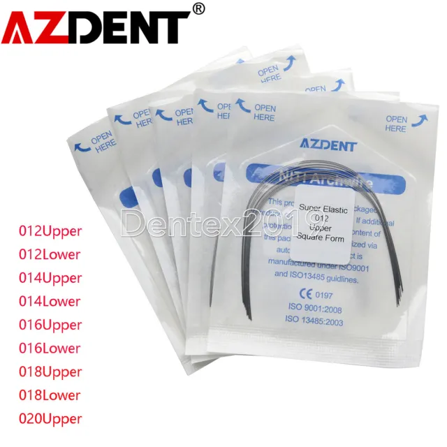 10X AZDENT Dental Orthodontic Super Elastic Niti Arch Wire Round Square Form