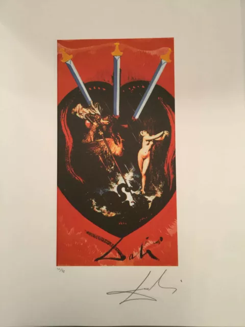 Salvador Dali Litografía CM 50x70 Firma Lápiz Serie Del Tarot