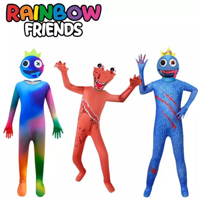 Halloween Roblox Rainbow Friends Kids Cosplay Costume Green Rainbow Friends  Jumpsuit 5-12 Years