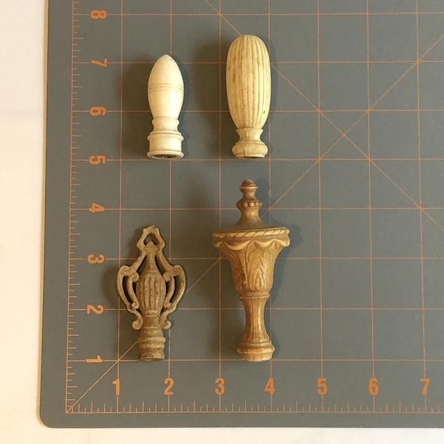 Vintage Plastic Finial Lot - 4 different Finials
