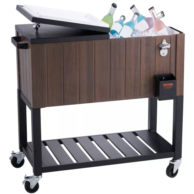 VEVOR Carrello Mobile Bar Frigo per Bevande 80QT Carrello Isotermico da Esterno