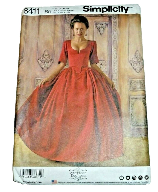 Colonial 18th Century Outlander Costume Sewing Pattern American Duchess 14-22