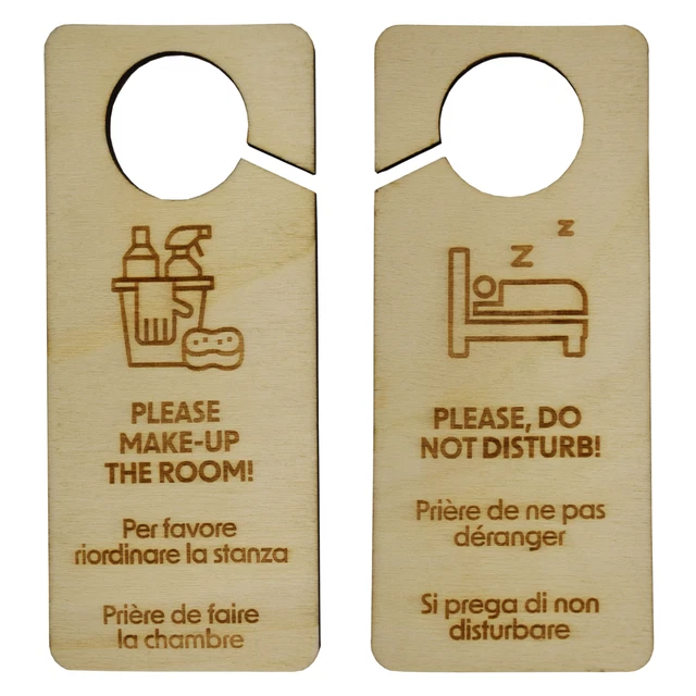 Gancio Appendiporta Hotel - Please Do Not Disturb / Make Up Room Per Pulizia - 50 Pezzi - Foto 7