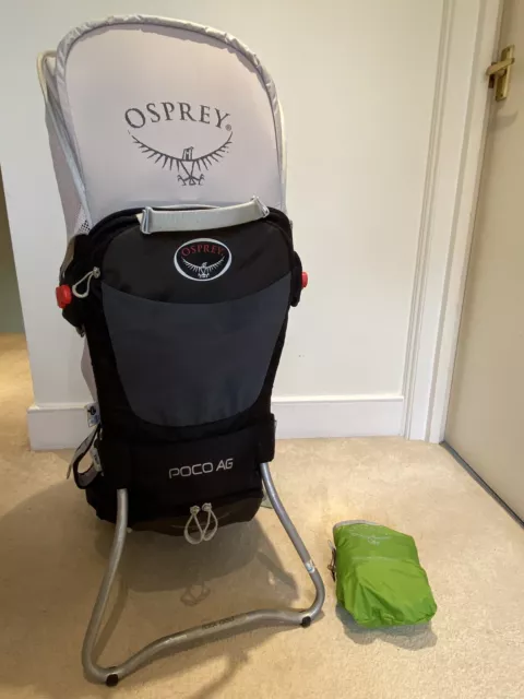 Osprey Poco AG Childs Back Carrier-Sun Canopy-Raincover-Ex Condition-Hardly Used