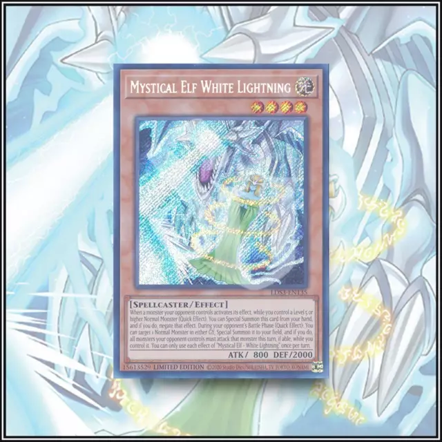YuGiOh MYSTICAL ELF WHITE LIGHTNING | KAIBA DECK ▪️ SECRET RARE ▪️ 1ST EDITION💎
