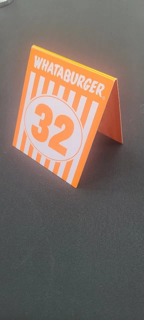Individual WHATABURGER Restaurant Table Tent Number 32 - Modern Glossy