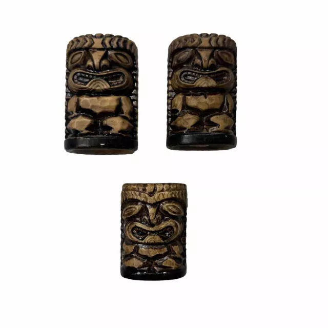 Vintage Tiki Salt and Pepper Shaker  With Bonus Toothpick Holder