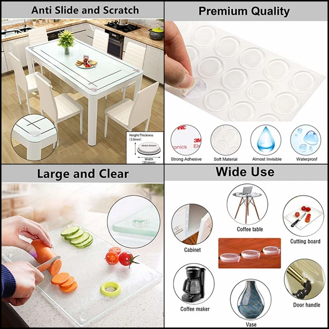 Glass table plate Rubber bumper-feet for cutting board, large 18pcs.