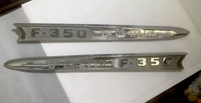 F-350 Set of TWO Vintage 1 Ton Truck Name Emblems With Mounts CIT B 16721