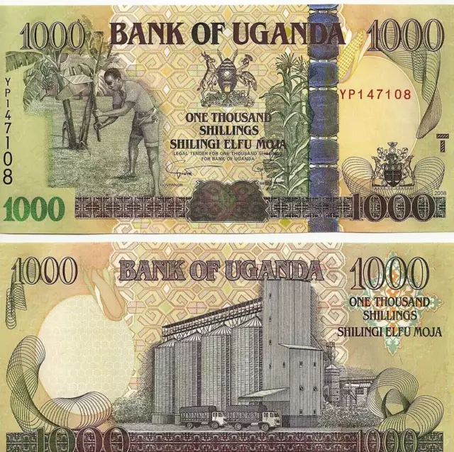 Uganda 1000 Shillings Uncirculated 2008 Note