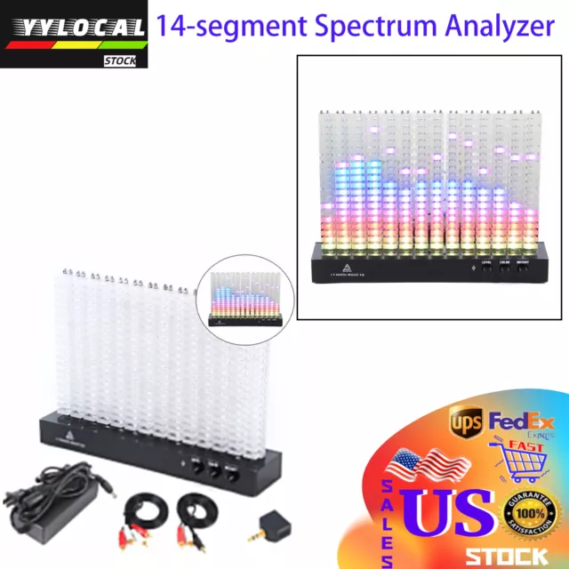 LED Acrylic 14-Segment Spectrum Analyzer Level Indication Music Spectrum Light 