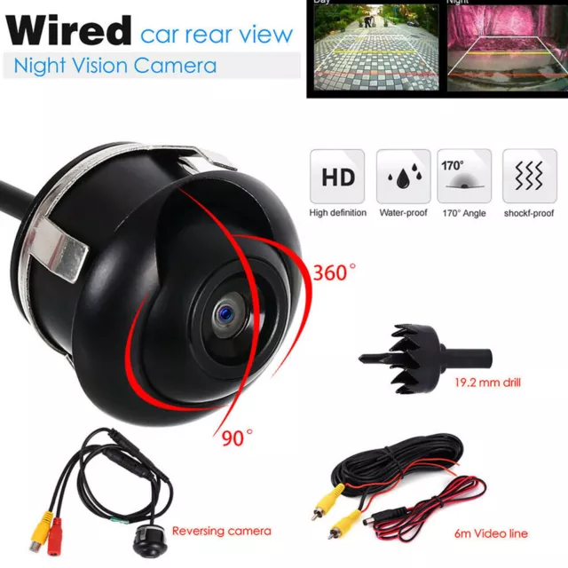 360° Caméra de Recul Vue Arrière Etanche CCD HD Night Vision Voiture Camera Park