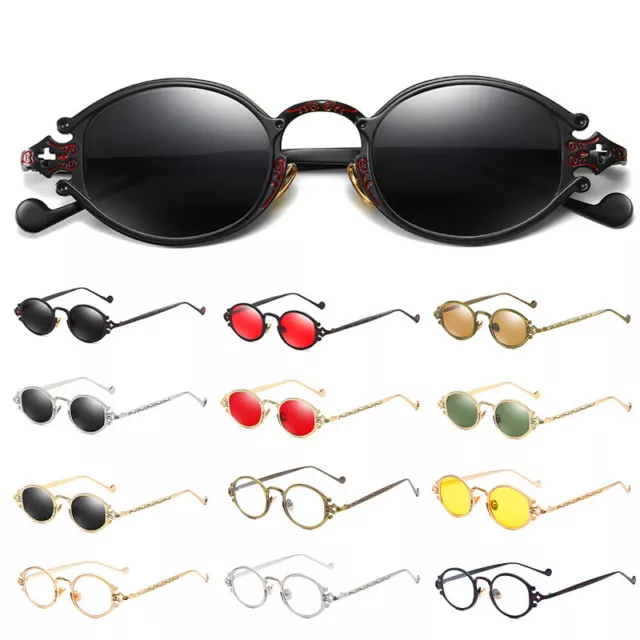 Steampunk Oval Metal Glasses Vintage Classic 90's Sunglasses John Lennon Eyewear