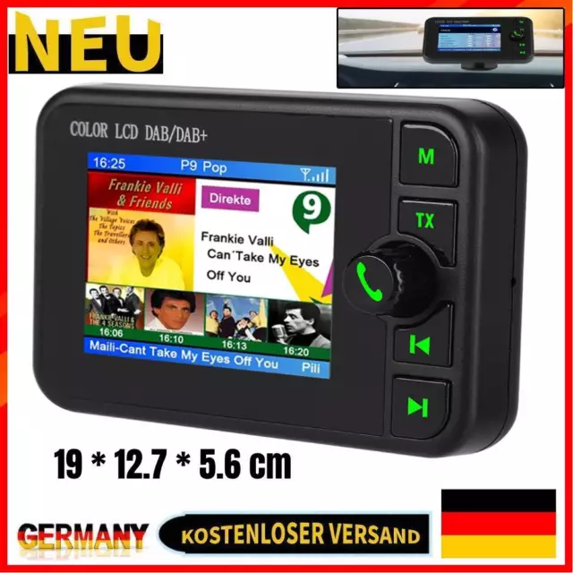 2,4-Zoll LCD Auto DAB Radio: Bluetooth-Digital-FM-Radio-Adapter mit MP3-Player