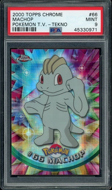 PSA 9 MINT TEKNO Machop #66 (Topps Chrome Series 1) Holo Pokemon Card PSA 9 MINT TEKNO Machop #66 (Topps Chrome Series 1) Holo Pokemon Card
