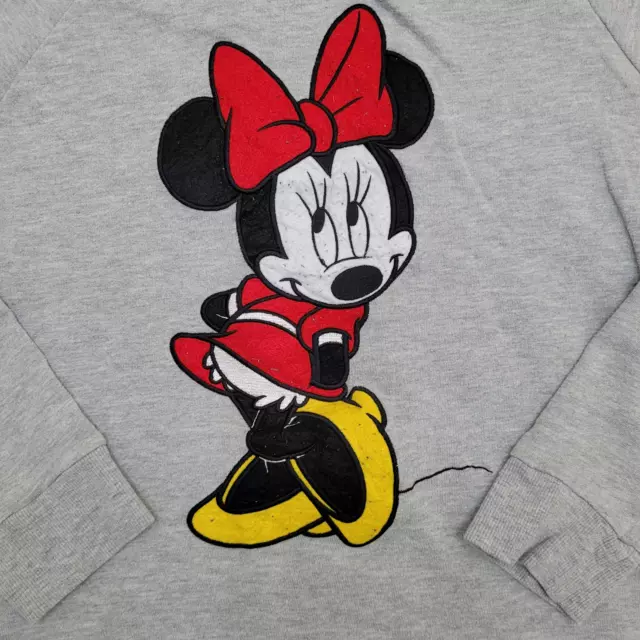 Disney Minnie Mouse Forever-21 Sweatshirt Womens M-Short 19x21 Embroidered-Terry 3