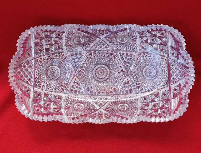 c 1894 Antique American Brilliant Cut Glass Bowl Dish Tray ARGO PRINCETON Rare