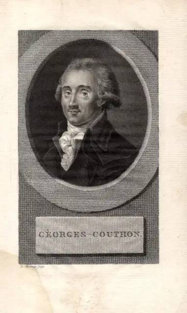 c1790 Georges COUTHON Französische Revolution Frankreich Kupferstich-Porträt