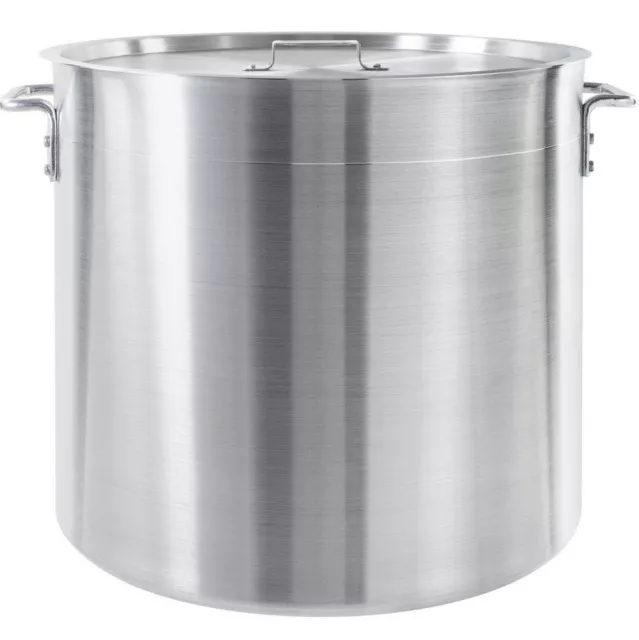 80 Qt Heavy Duty 4mm Aluminum Stock Pot w/Lid Commercial NSF Soup Brewing Kettle