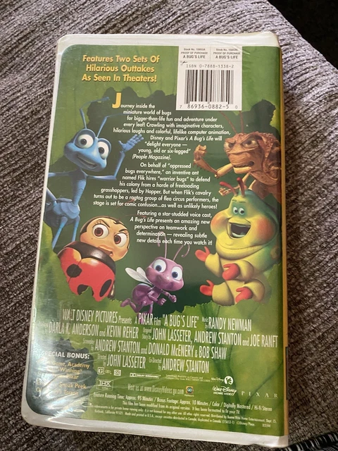 DISNEY PIXAR A Bugs Life (VHS, 1999). Hopper Box art EUR 2,79 - PicClick FR