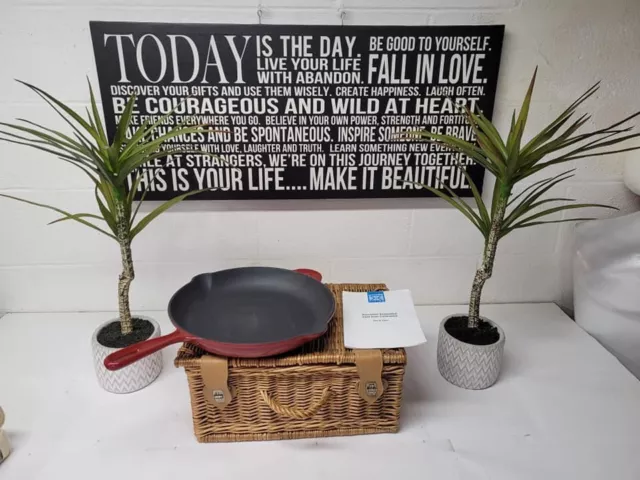Zakarian by Dash 9 Nonstick Deep Cast Iron Skillet w/ Lid RED RTL$77