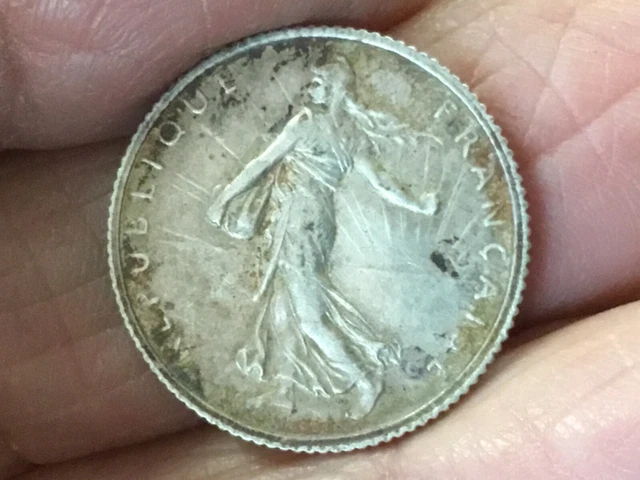 1918 1 Franc France Silver Coin