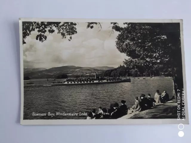 old postcard, bowness bay, windermere lake, cumbria, england