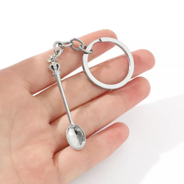 Silver Color Jewelry Gift Spoon Keychain Key Ring Metal Key Chain Trinkets