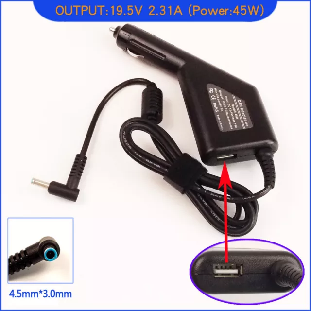 Laptop Auto Ladegerät Adapter + USB für HP SlateBook 14-P 14-P000 14-P010NR