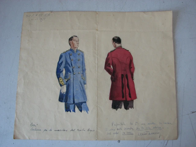 Bozzetto Su Carta Dei  Costumi /Maschere   Teatro Regio Di Parma