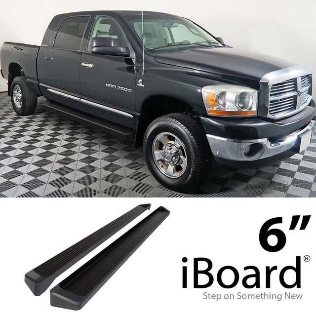 RUNNING BOARD 6IN Aluminum Black Fit Dodge Ram 1500 2500 3500 Mega Cab