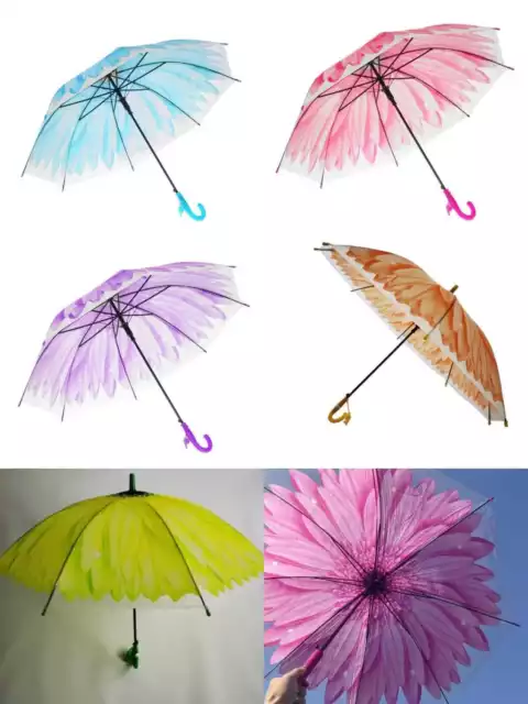 Childrens 3D Lili flowers Rain Umbrella Perfect for Kids Girl