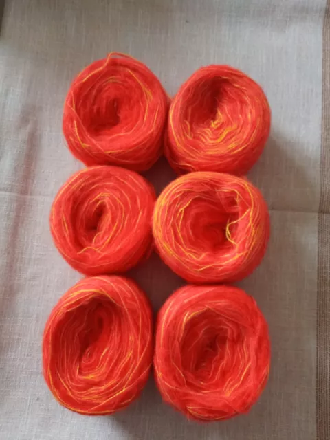 Lot de 6 Pelotes Fantaisie (Orange et Jaune) - (415g)