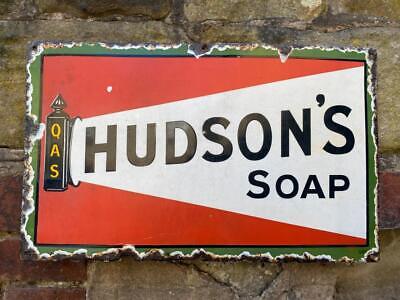 Hudson Soap Quick And Safe Qas Porcelain Advertising Plaque Enamel Sign