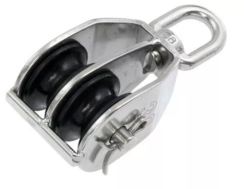 50mm Mame Block Double Nylon Sheave Marine Pulley up to 12mm Rope ODS-S315NL-50
