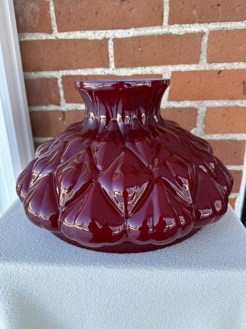 Aladdin Artichoke Ox Blood Cased Glass Oil Lamp Shade For 10in. Shade holder