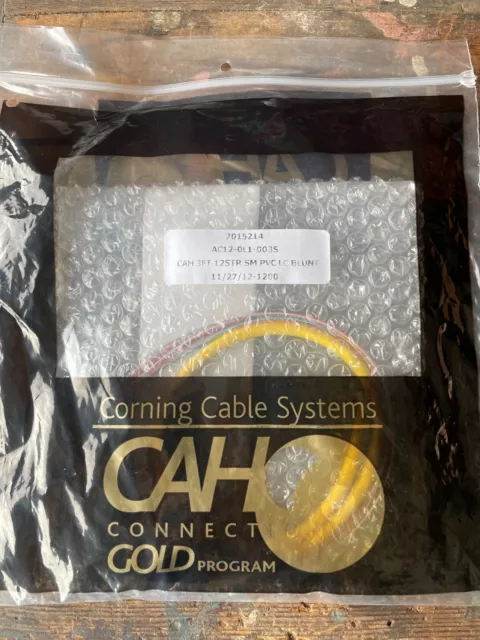 Corning- 12-Fiber LC/SM OS1 Fiber Optic Pig Tail, 3' AC12-0L1-003S