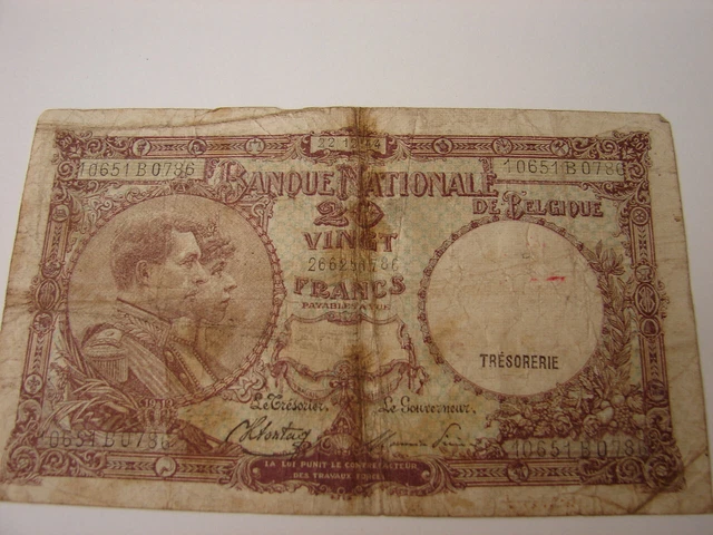 BELGIQUE/BELGIE. 20 FRANCS du 22/12/44.