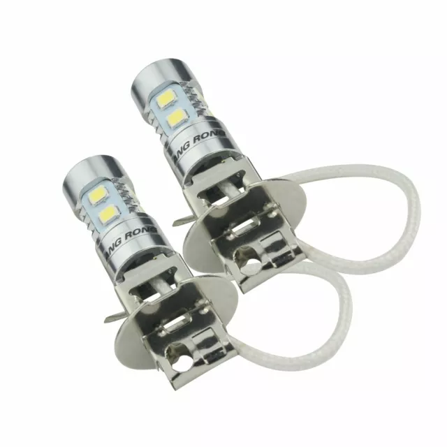 2x H3 Ampoules 10 SMD  LED Blanc Xenon 6000K Anti-Brouillard Feux de Jour 3