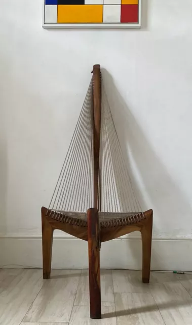Danish Mid Century Harp Rope Chair Jorgen Hovelskov
