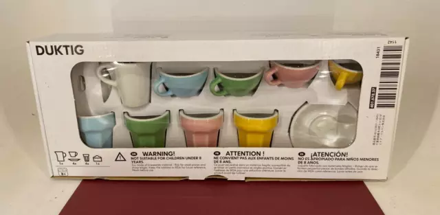 DUKTIG 8-piece cup/saucer playset, mixed colors - IKEA