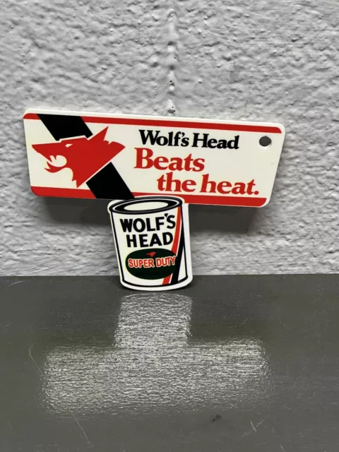 Wolfs Head Thick Metal Magnet Gas Oil Service Station Sign Sales Service Heat