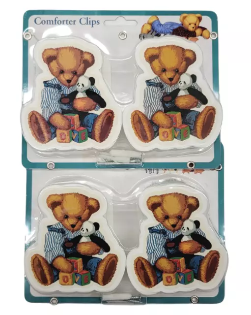 Spring Baby Wall Mounted Comforter Clips Teddy Bear Nursery Décor 2 Packs NEW